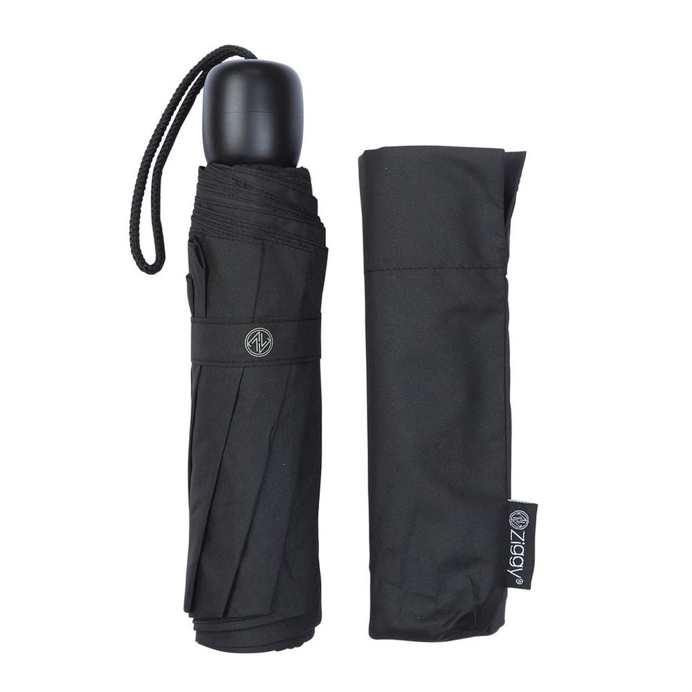 Black Mini Folding Umbrella - Sort Taske Paraply - Paraply fra Charles Buyers & Co Ltd hos The Prince Webshop