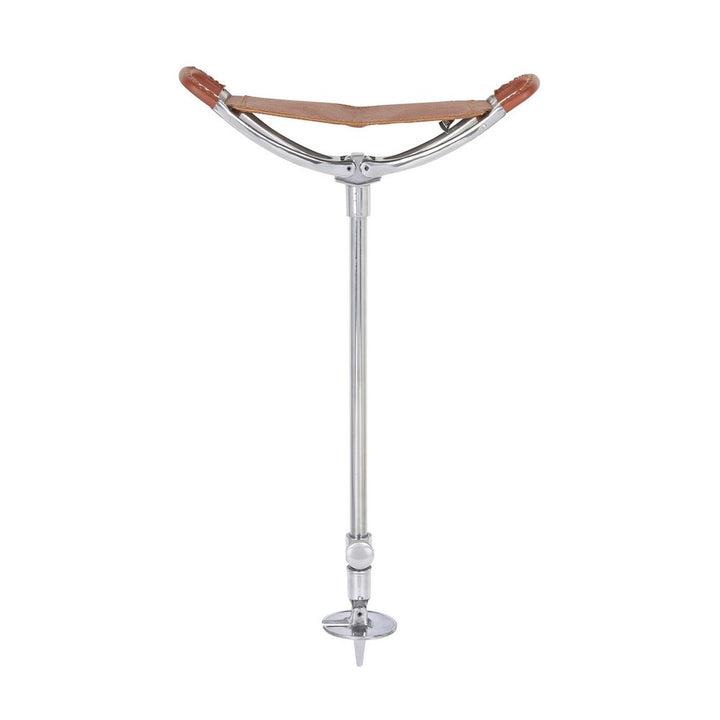 Chrome Adjustable Hunting Stok with Harris Tweed Seat - Tan