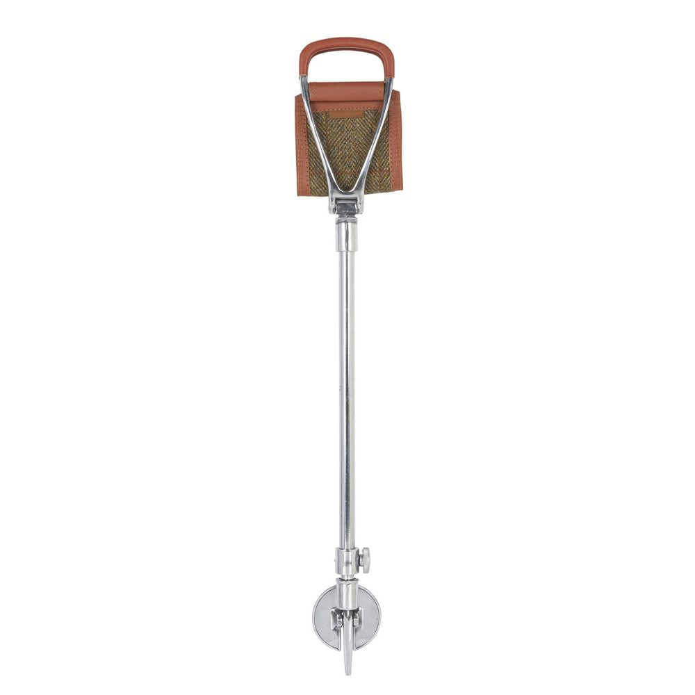 Chrome Adjustable Hunting Stok with Harris Tweed Seat - Tan