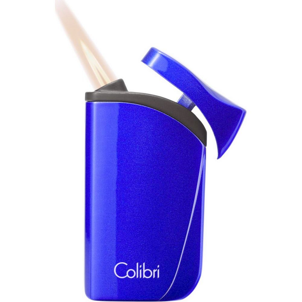 Colibri Lighter Falcon - Blue Metallic Angled Jet Flame