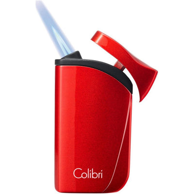 Colibri Lighter Falcon - Red Metallic Angled Jet Flame