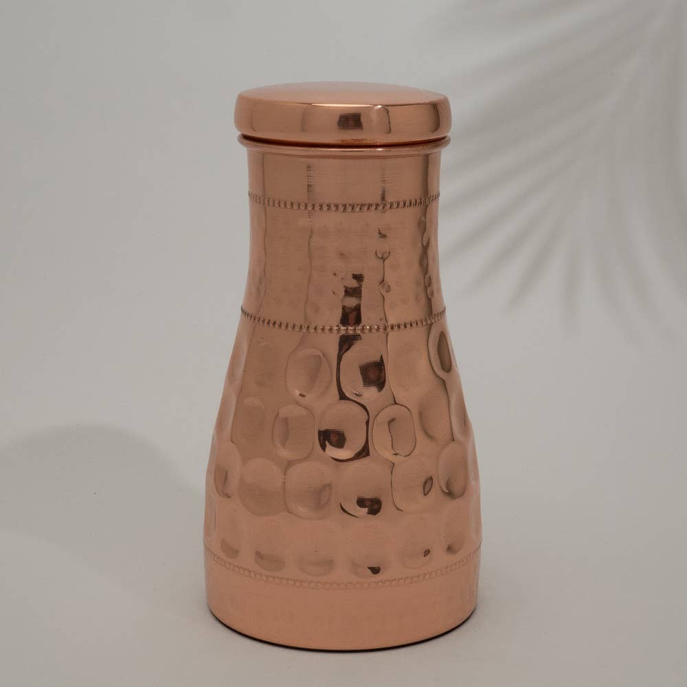 Ren kobber karaffel diamant hamret ± 950 ml kande