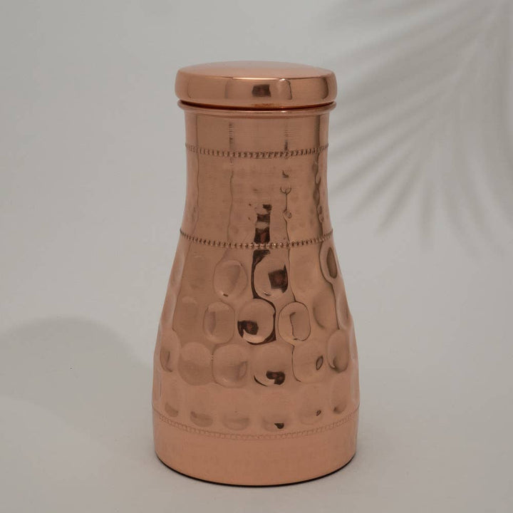 Ren kobber karaffel diamant hamret ± 950 ml kande