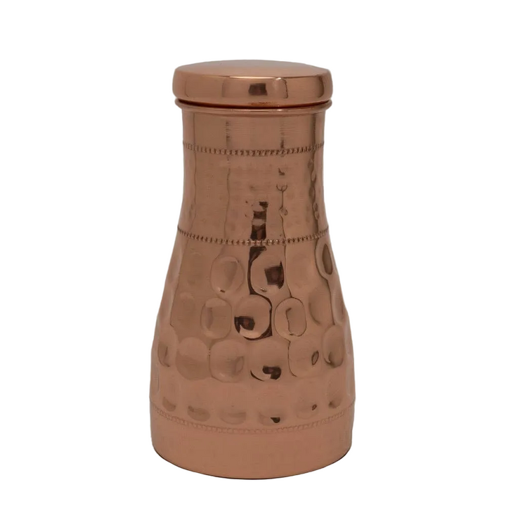 Ren kobber karaffel diamant hamret ± 950 ml kande