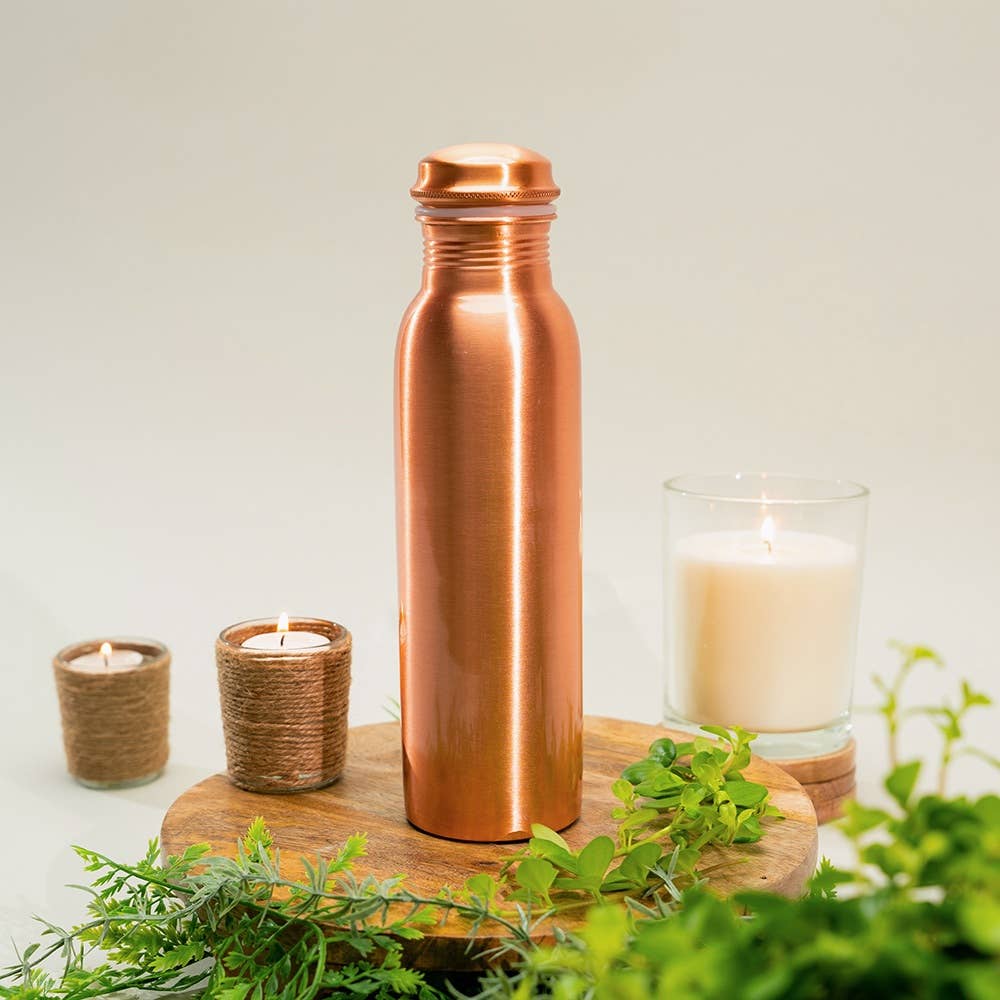 Ren Kobber Vandflaske Glat - 950 ml - Gave Ide fra Ayurveda Specialist B.V. hos The Prince Webshop