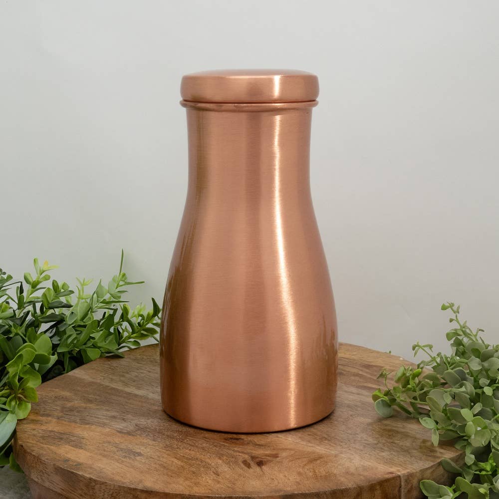 Ren kobberkaraffel poleret med låg ± 950 ml kande