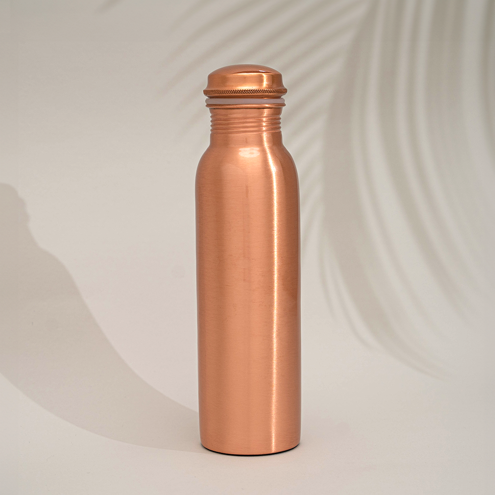 Ren Kobber Vandflaske Glat - 950 ml - Gave Ide fra Ayurveda Specialist B.V. hos The Prince Webshop