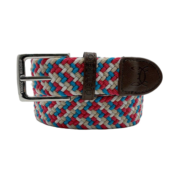 Custi Mikelo Flettet Elastisk Bælte Rød Turkis Beige | mod 35