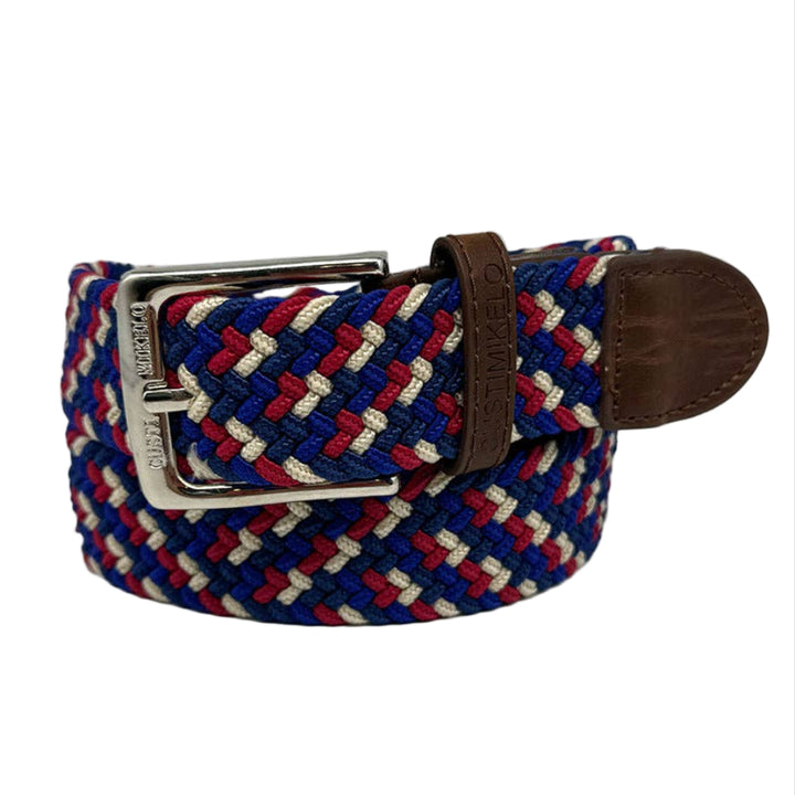 Custi Mikelo Flettet Elastisk Bælte Blå-Rød-Beige | mod 29