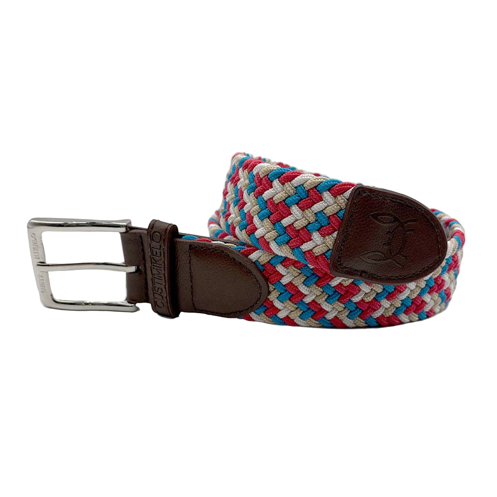 Custi Mikelo Flettet Elastisk Bælte Rød Turkis Beige | mod 35