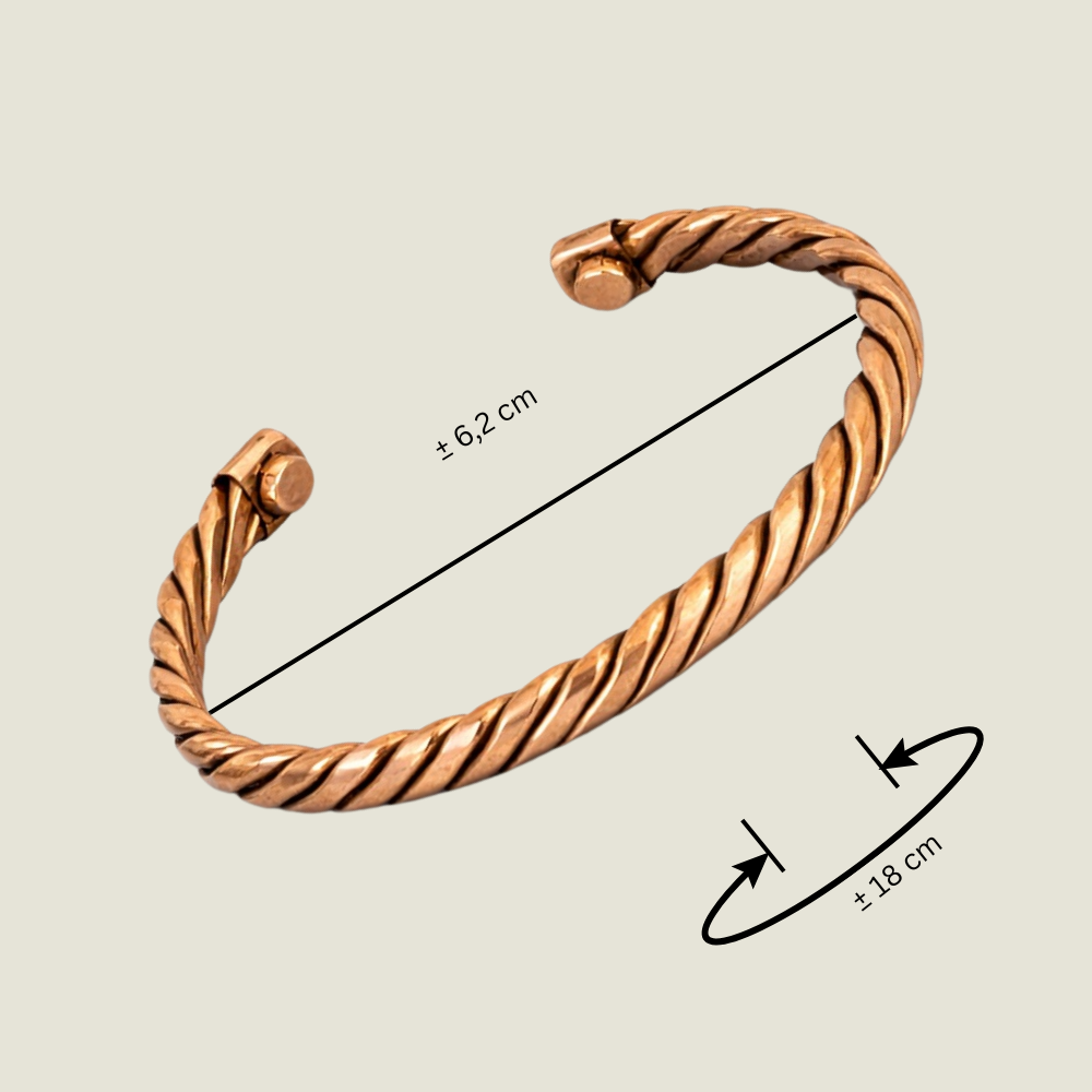Flettet kobber sundhedsklemmearmbånd med 2 magneter
