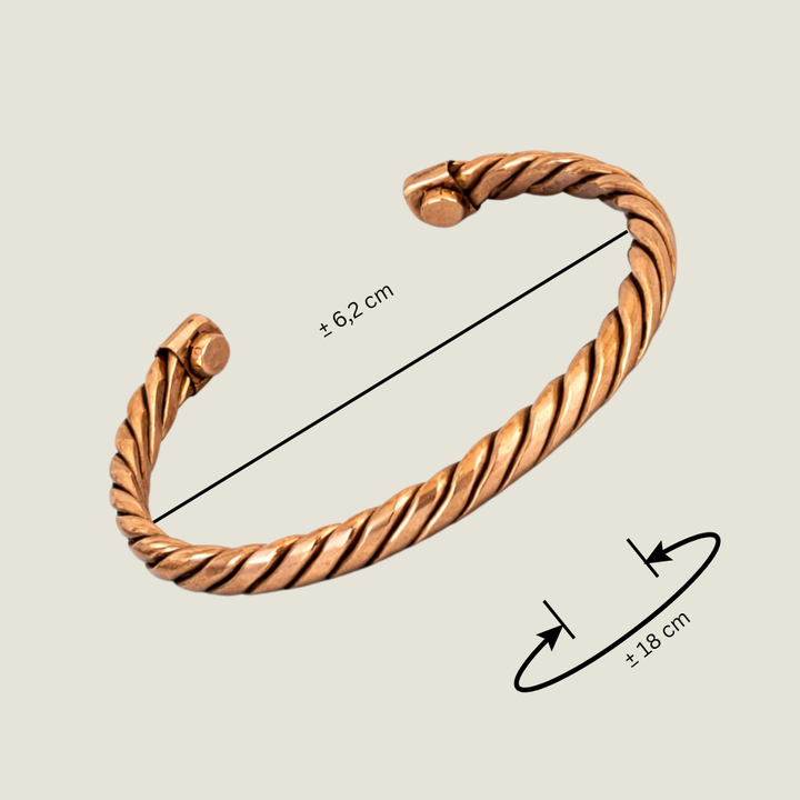 Flettet kobber sundhedsklemmearmbånd med 2 magneter
