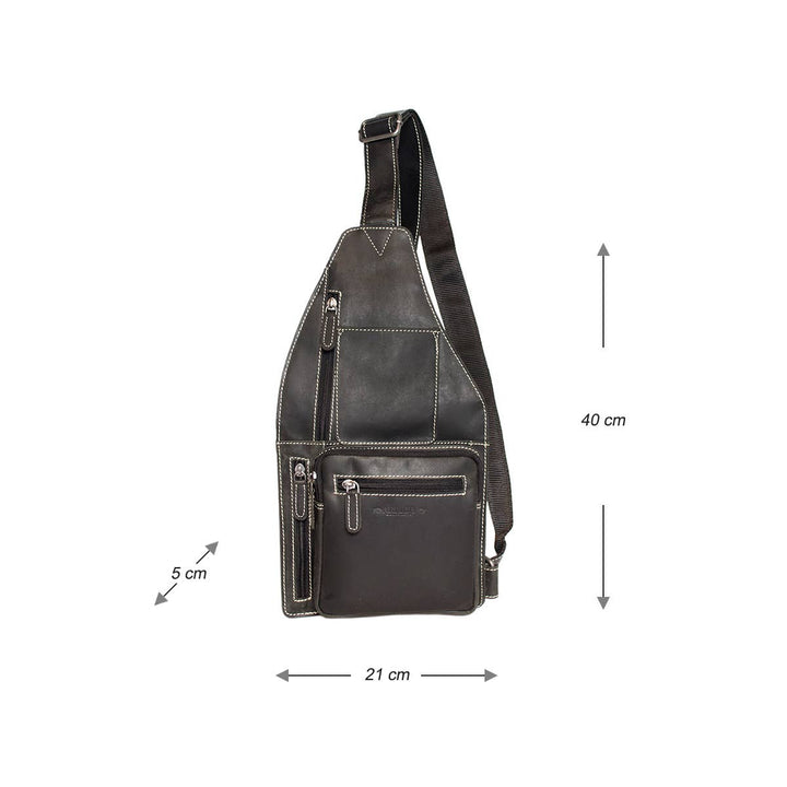 Arrigo Crossbody hartia Buffalo -nahkaa takana - konjakki