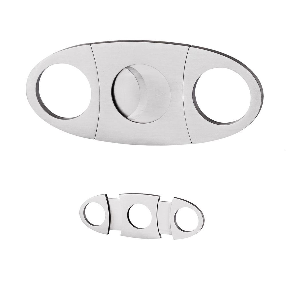 Angelo Oval Cigar Cutter Chrome, 2 Blades, Ring 56