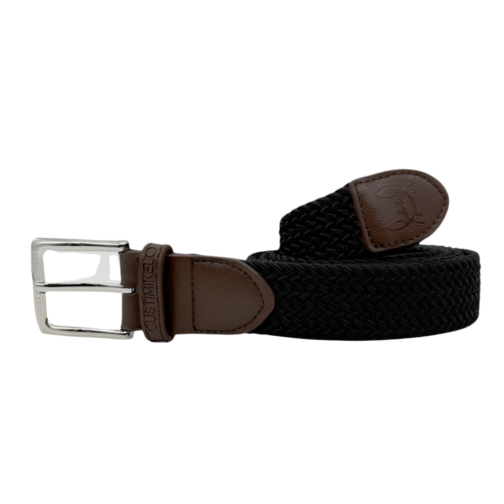 Custi Mikelo Sort Flettet Elastisk Bælte - Bælte fra Custi Mikelo hos The Prince Webshop