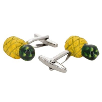 Manchetknapper Kreative Designs – 100% Rhodium – model Gul Ananas - Manchetknapper fra Núñez de Arenas hos The Prince Webshop