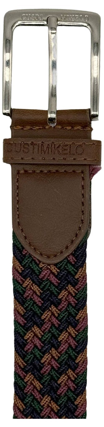 Custi Mikelo Brun Flerfarvet Flettet Elastisk Bælte - Bælte fra Custi Mikelo hos The Prince Webshop