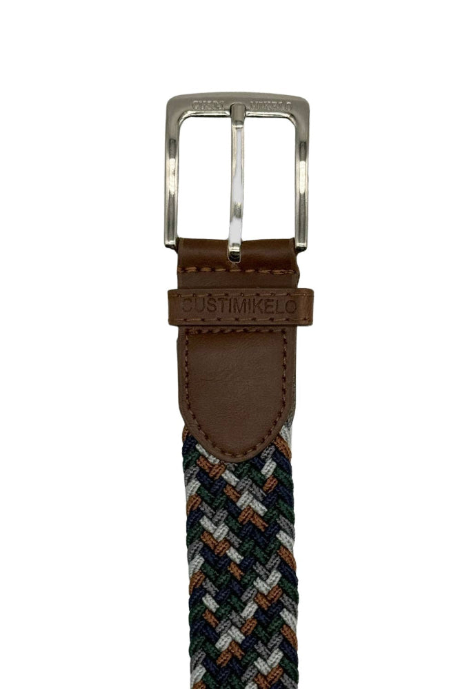 Custi Mikelo Flerfarvet Grønt Flettet Elastisk Bælte - Bælte fra Custi Mikelo hos The Prince Webshop