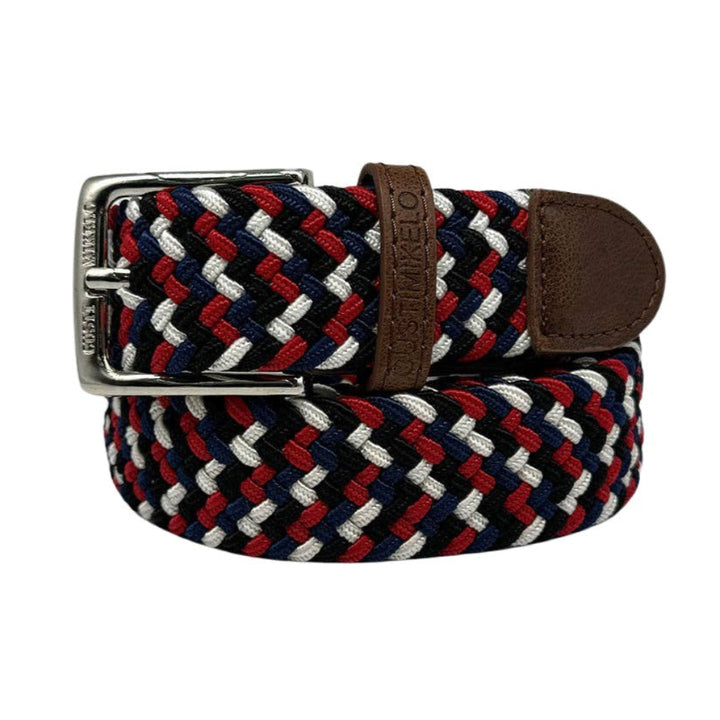 Custi Mikelo Rød-Navy-Hvid Flettet Elastisk Bælte - Bælte fra Custi Mikelo hos The Prince Webshop