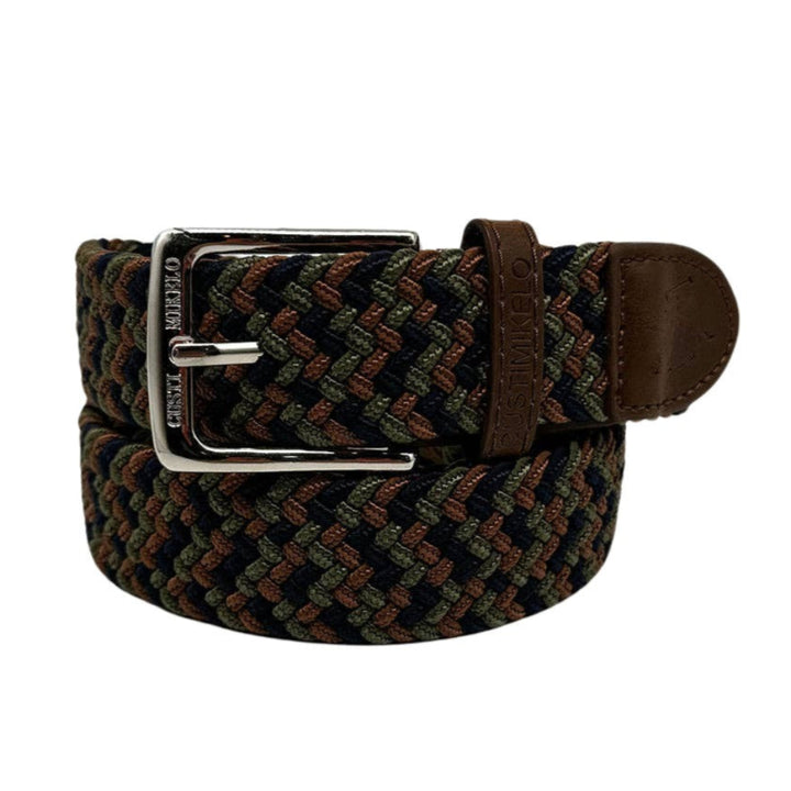 Custi Mikelo Brun-Khaki-Navy Flettet Elastisk Bælte - Bælte fra Custi Mikelo hos The Prince Webshop
