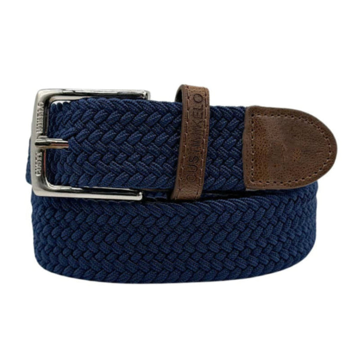 Custi Mikelo Navy Flettet Elastisk Bælte - Bælte fra Custi Mikelo hos The Prince Webshop