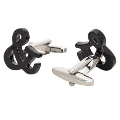 Manchetknapper Kreative Designs – 100% Rhodium – model Symbol & Sort - Manchetknapper fra Núñez de Arenas hos The Prince Webshop