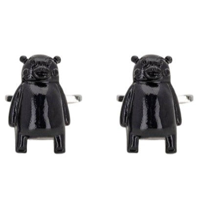 Manchetknapper Kreative Designs – 100% Rhodium – model Sort Bjørn - Manchetknapper fra Núñez de Arenas hos The Prince Webshop