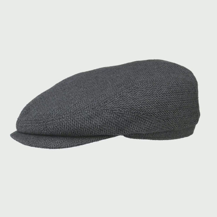 Stetson Driver Cap Silk - Light Gray Herringbone