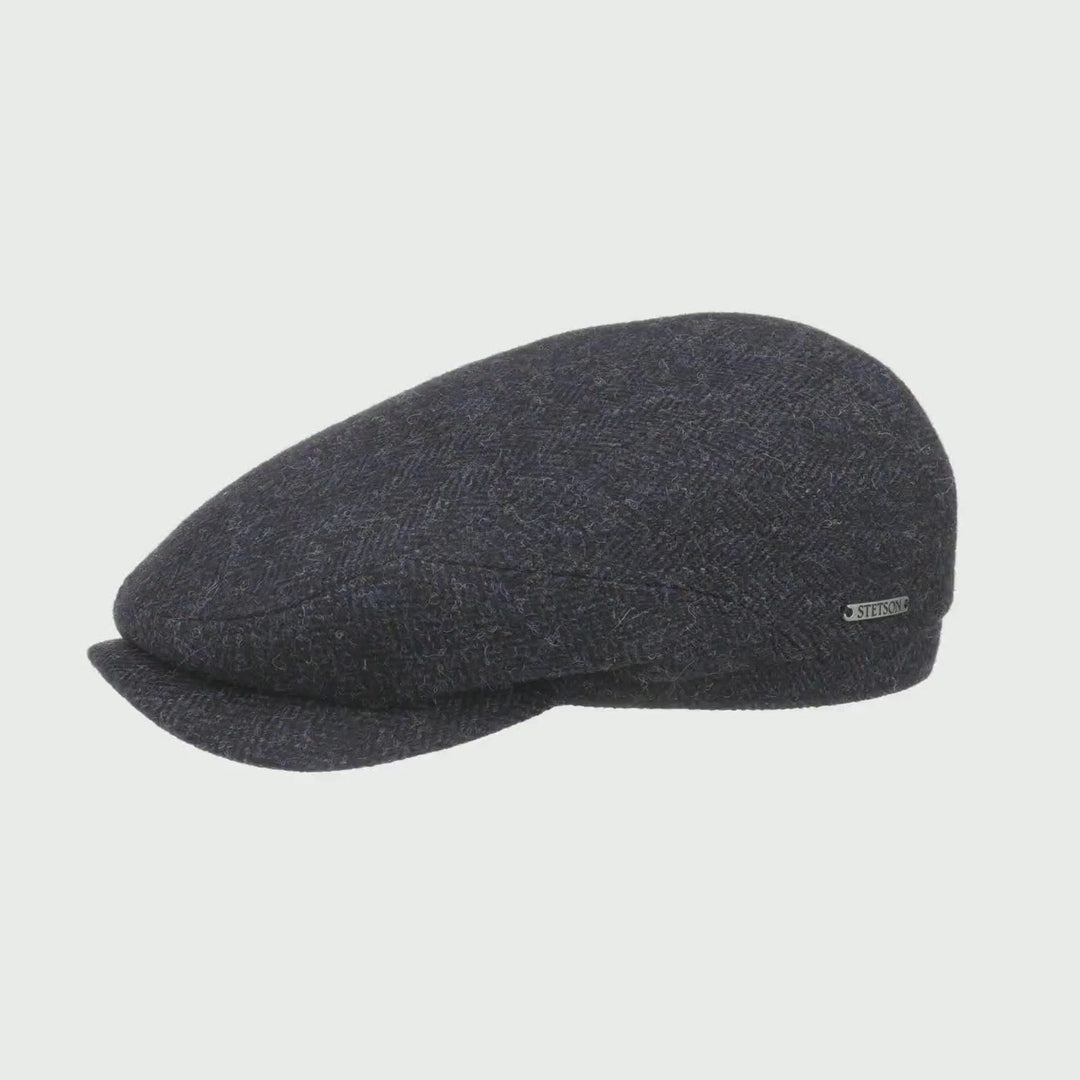 Stetson Driver Cap Wool Herringbone Dark Navy