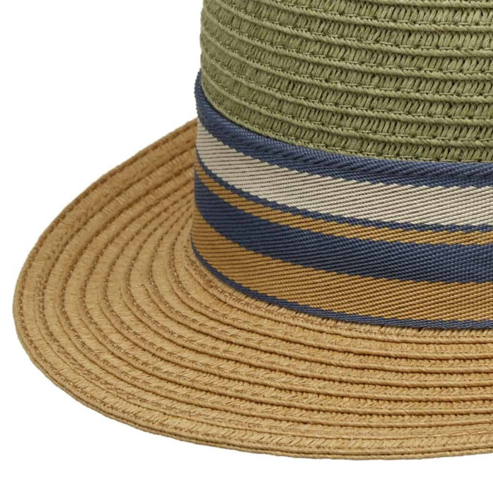 Stetson Trilby Toyo Strå Sommerhat - Moss/Beige