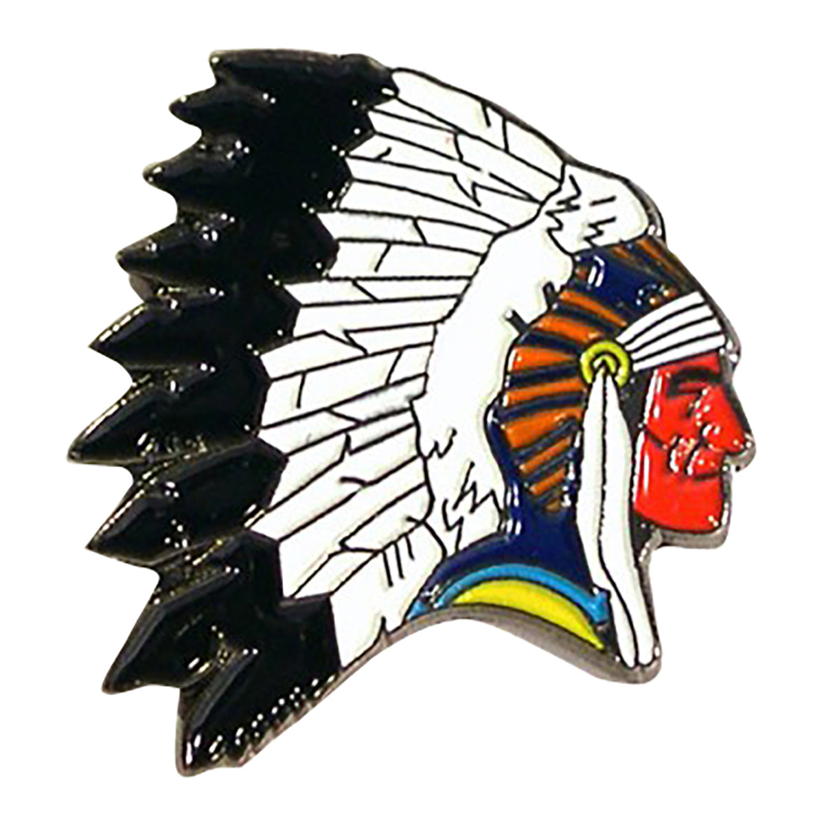 American Indian Chief Metal Enamel Lapel Pin Badge