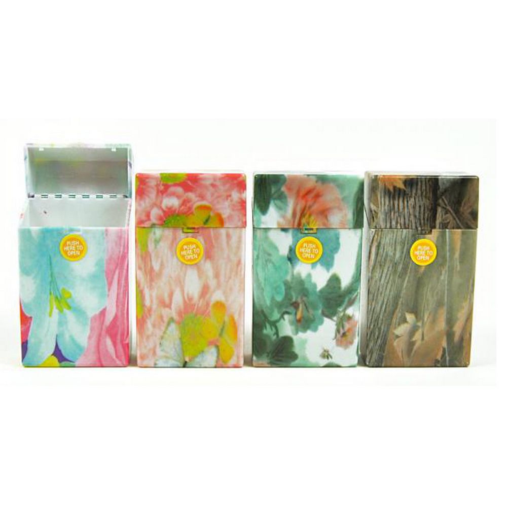 Plastic Floral Cigarette Box for 20 pcs 100S (Long) - 1 pc