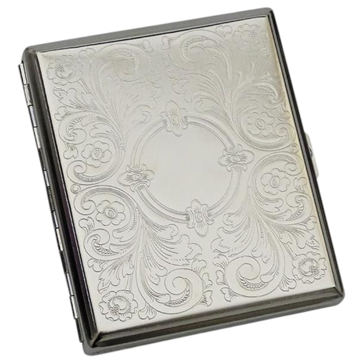 Cigaret Etui - 20 King Size - Floral Chrom - Cigaret Etui fra Excellent hos The Prince Webshop