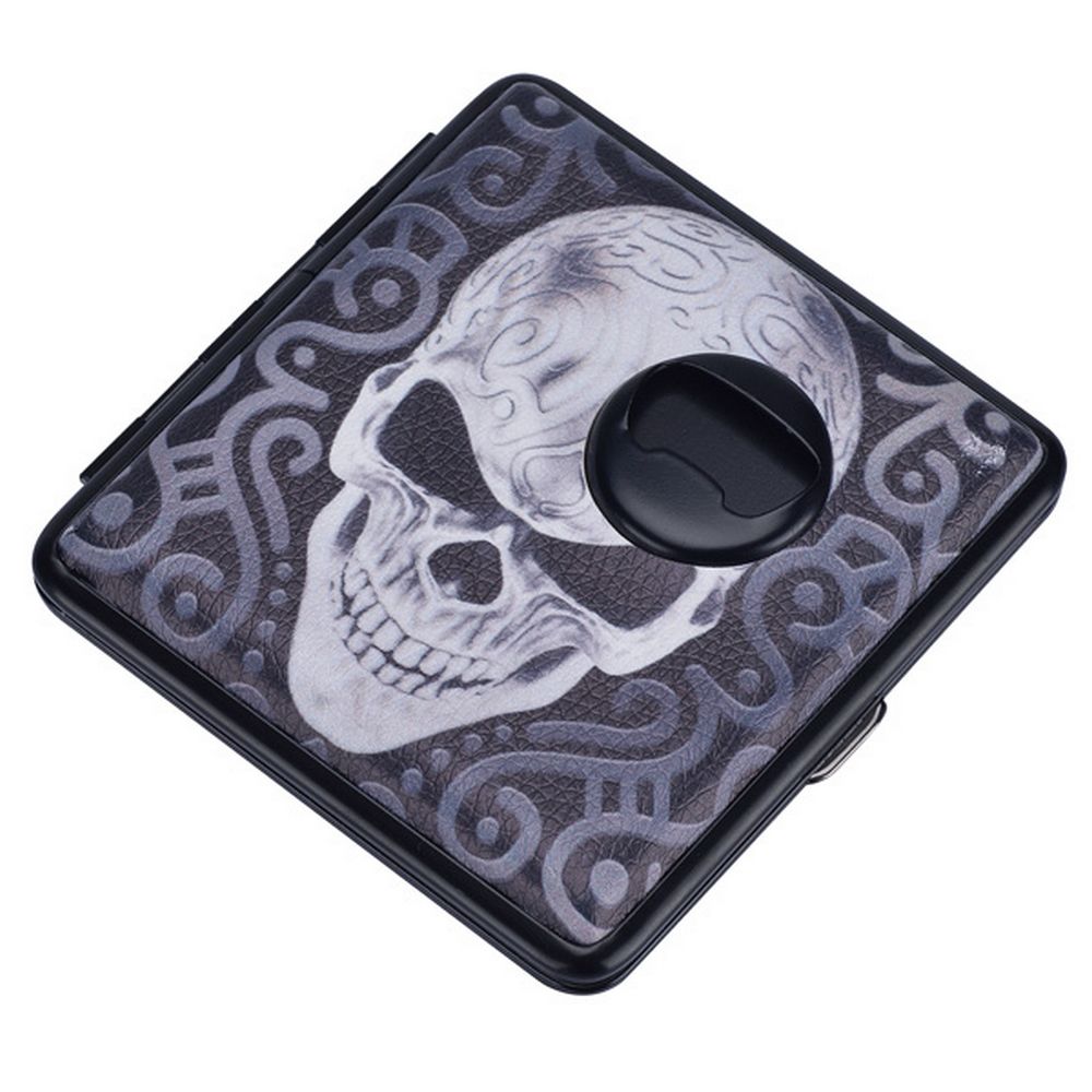 CHAMP SKULL cigaretetui med flaskeåbner - Cigaret Etui fra Champ hos The Prince Webshop