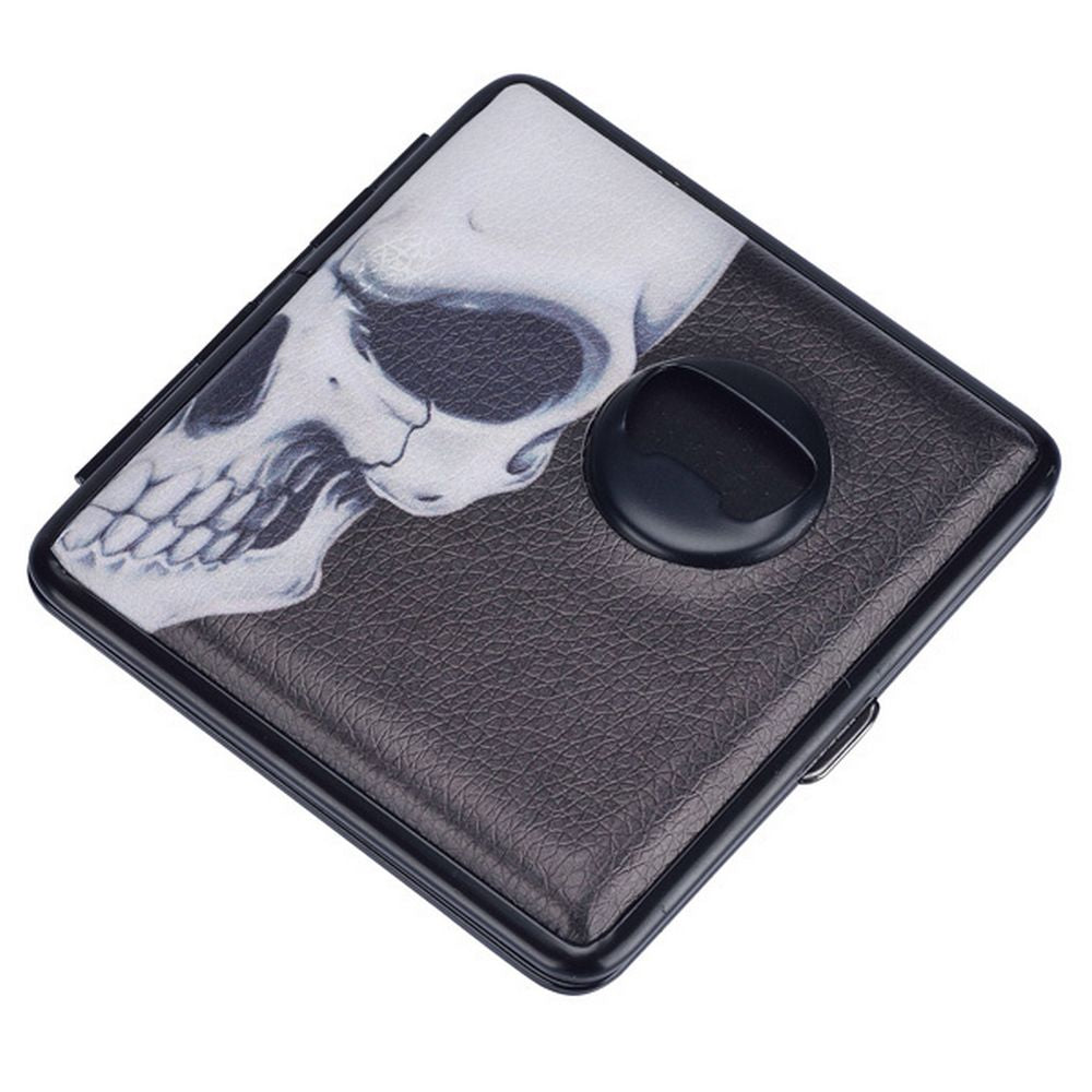 CHAMP SKULL cigaretetui med flaskeåbner - Cigaret Etui fra Champ hos The Prince Webshop