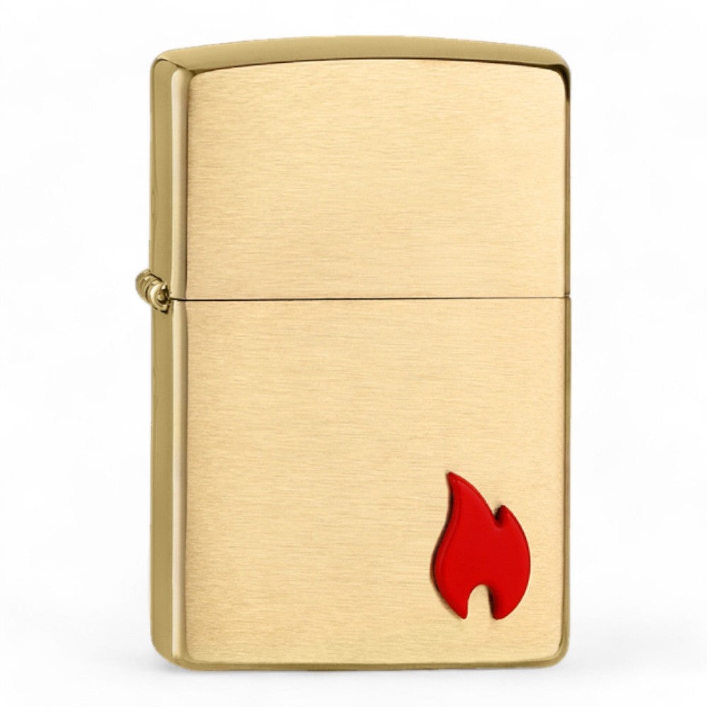 ZIPPO Lighter 204B Red Flame Emblem