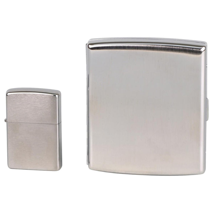 Zippo Gavesæt - Brushed Chrome Lighter og Etui