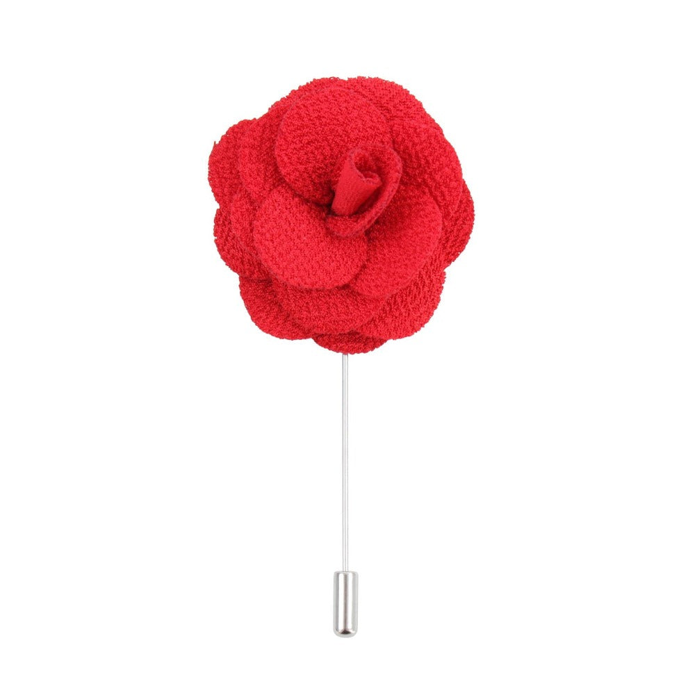 David Aster - Red Flower Lapel Pin