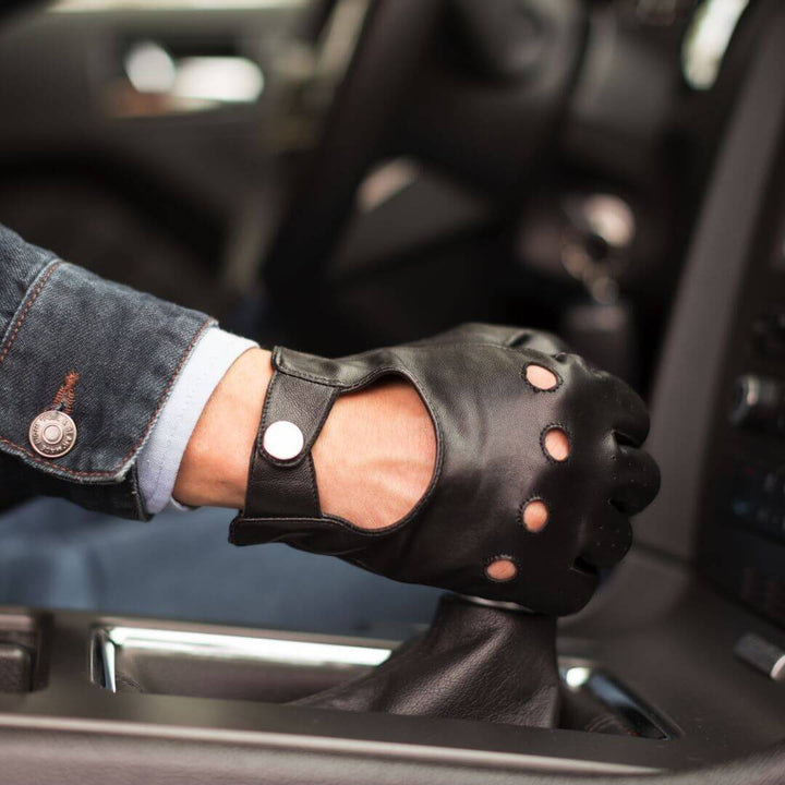 James Hawk Leather Driving Gloves - Sorte - Handsker fra James Hawk hos The Prince Webshop