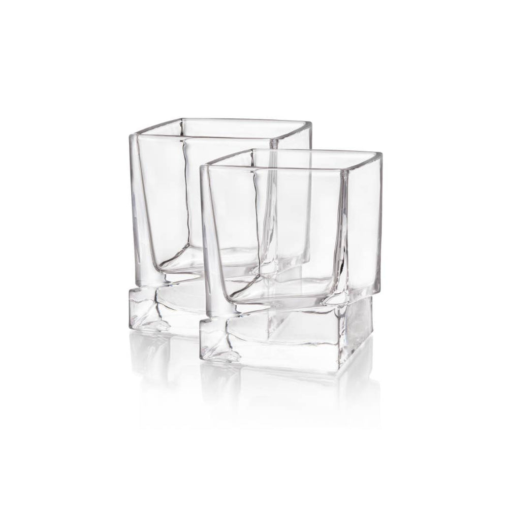 JoyJolt - Carre Square Heavy Base Whiskey Glasses, Set of 2 - Whiskey Glas fra JoyJolt USA hos The Prince Webshop