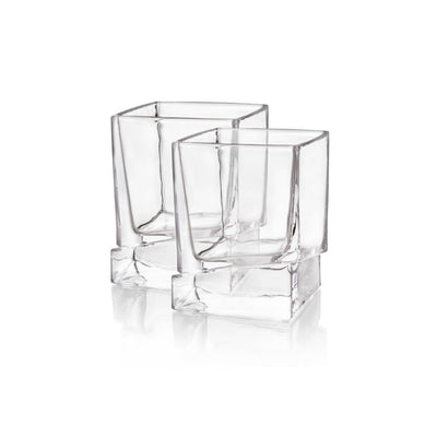 JoyJolt - Carre Square Heavy Base Whiskey Glasses, Set of 2 - Whiskey Glas fra JoyJolt USA hos The Prince Webshop