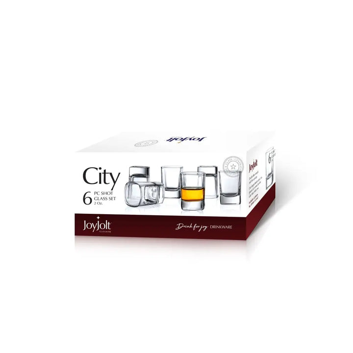 JoyJolt - City Shot Glasses, 2 Oz Set of 6 - Shotglas fra JoyJolt USA hos The Prince Webshop