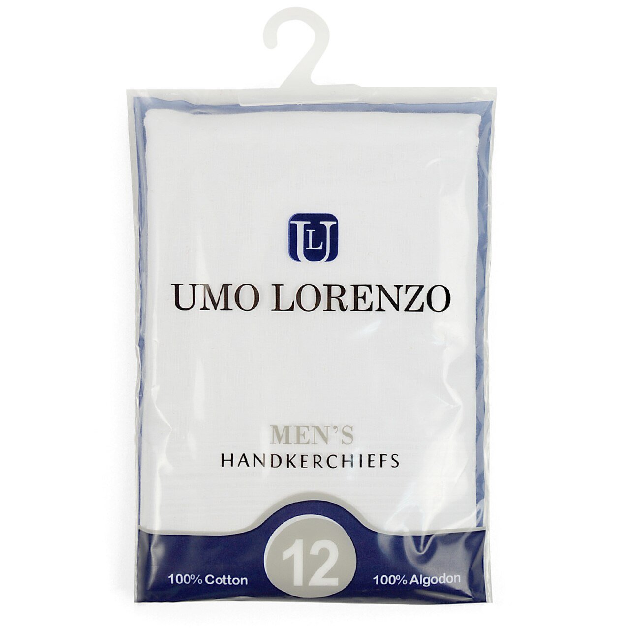12+1 Pak Herre Lommetørklæder i 100% Bomuld - Hvide - Lommetørklæde fra Umo Lorenzo hos The Prince Webshop