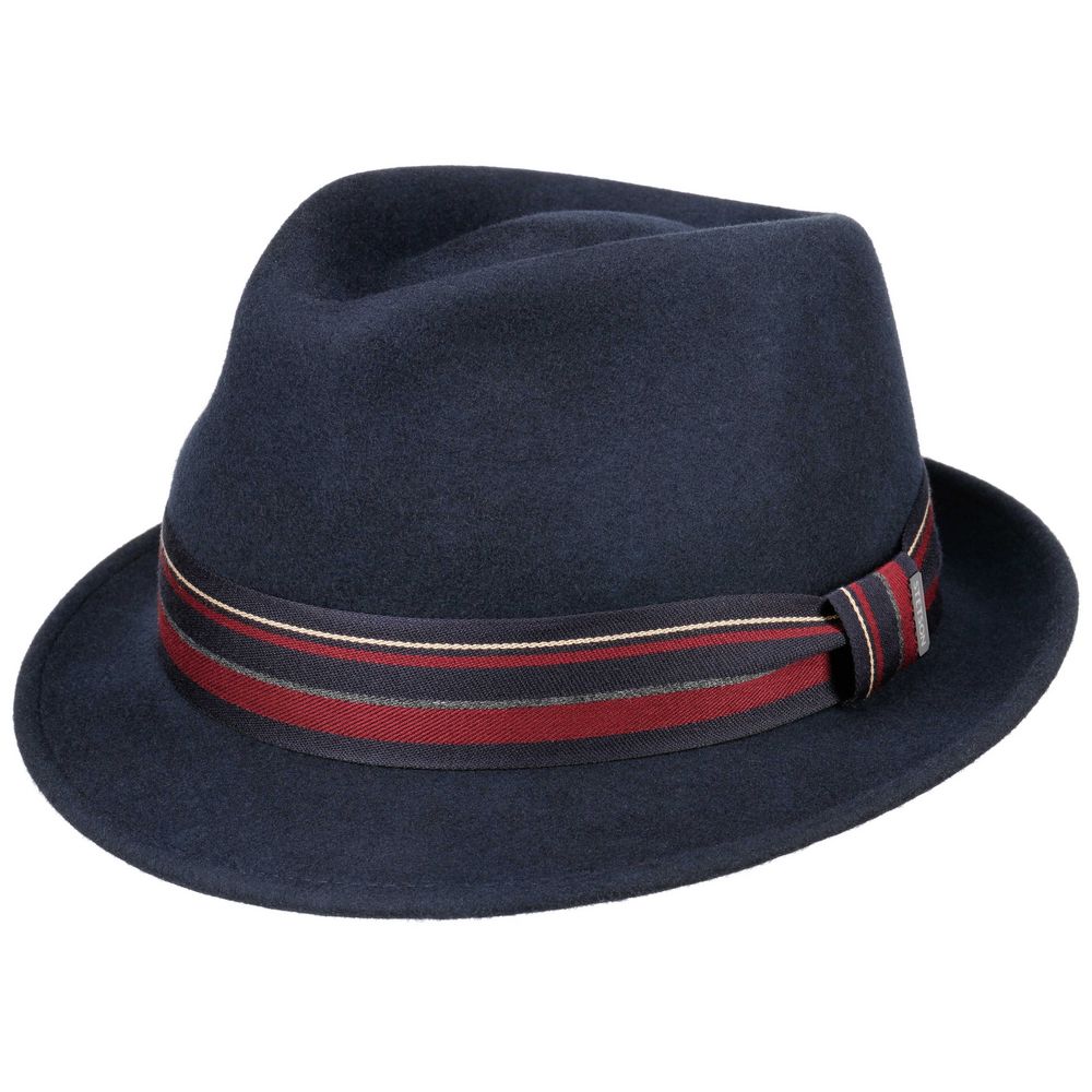 Stetson Woolfelt Trilby Hat - Navy/Gun - Trilby Hat fra Stetson hos The Prince Webshop