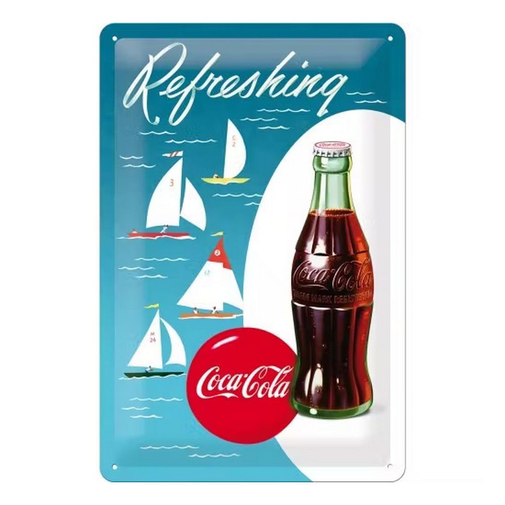 Retroworld Metalskilt Coca-Cola Sailing Boats - 20 x 30 cm - Metalskilt fra Retroworld hos The Prince Webshop