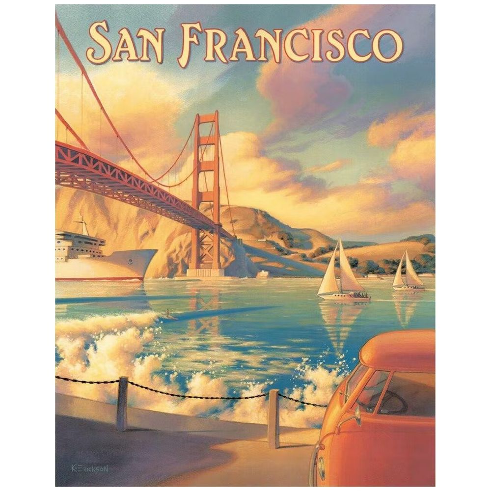 Retroworld Metalskilt Vintage Americana - Golden Gate Bridge - Metalskilt fra Retroworld hos The Prince Webshop