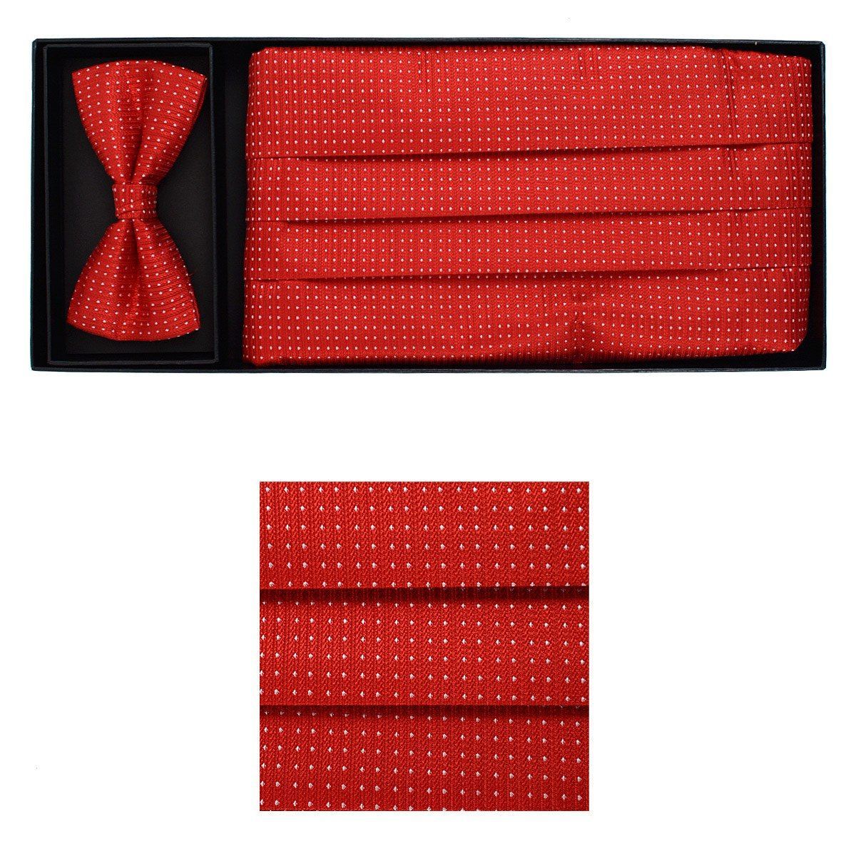 2-in-1 Rødt Skærfsæt med Butterfly i Moderne Design - Skærf Sæt fra Umo Lorenzo hos The Prince Webshop