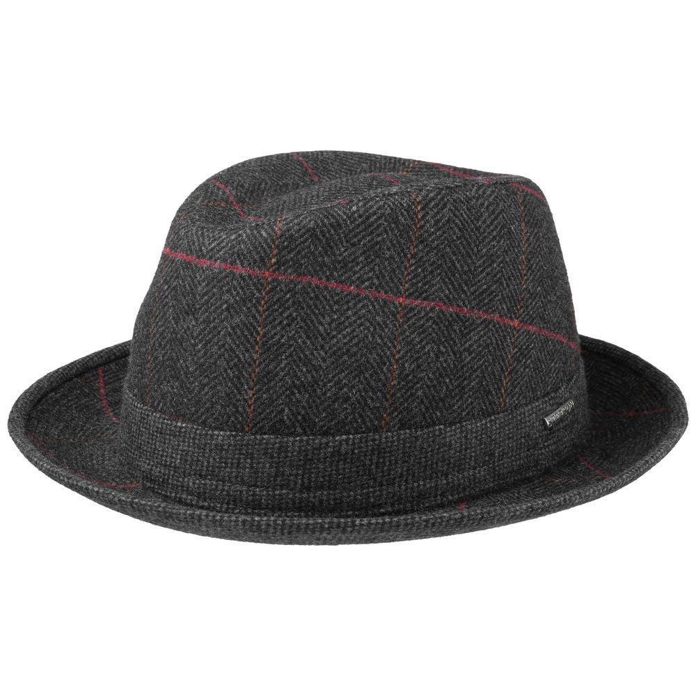Stetson FEDORA WOOL hat - mørkegrå sildeben hybrid - Fedora Hat fra Stetson hos The Prince Webshop