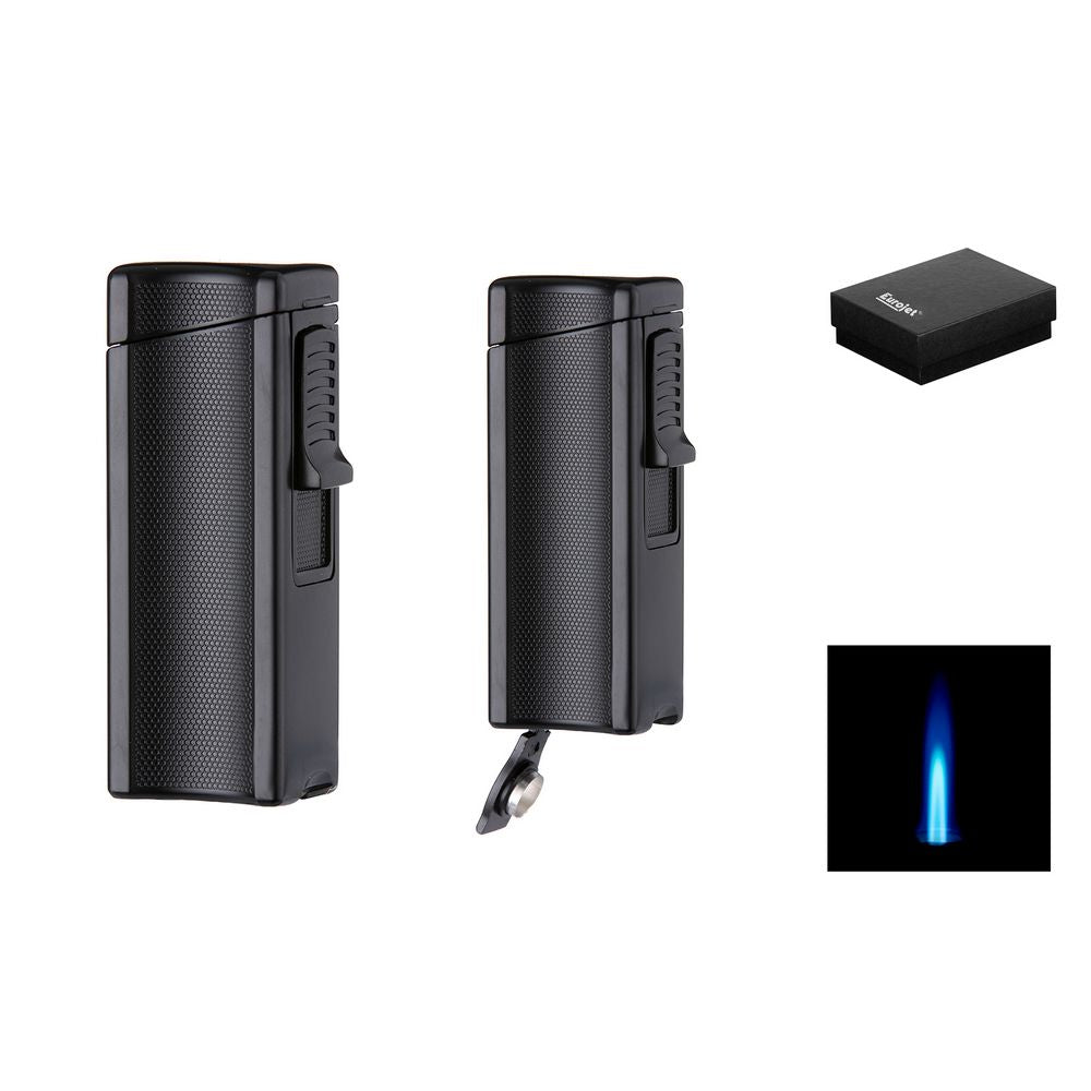 Eurojet Cigar Jet Lighter med Puncher - Mat Sort - Lighter fra Eurojet hos The Prince Webshop