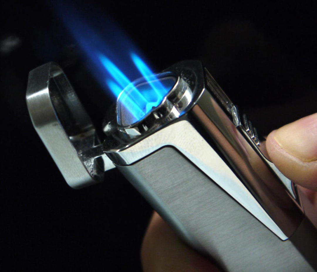 SKY 3-flamme Jet Cigar Lighter med Puncher - Lighter fra SKY hos The Prince Webshop